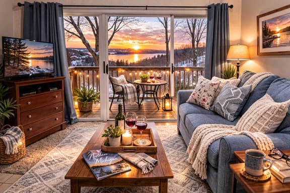 Cozy Studio Retreat Fireplace Balcony Views Pool + Beach Access - Image 1